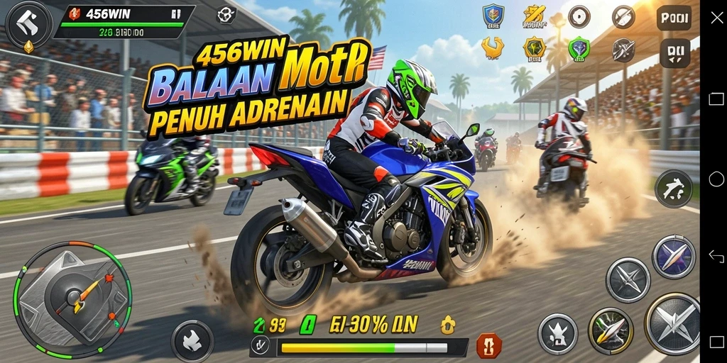 Gambaran gameplay seru di balapan motor 456WIN.
