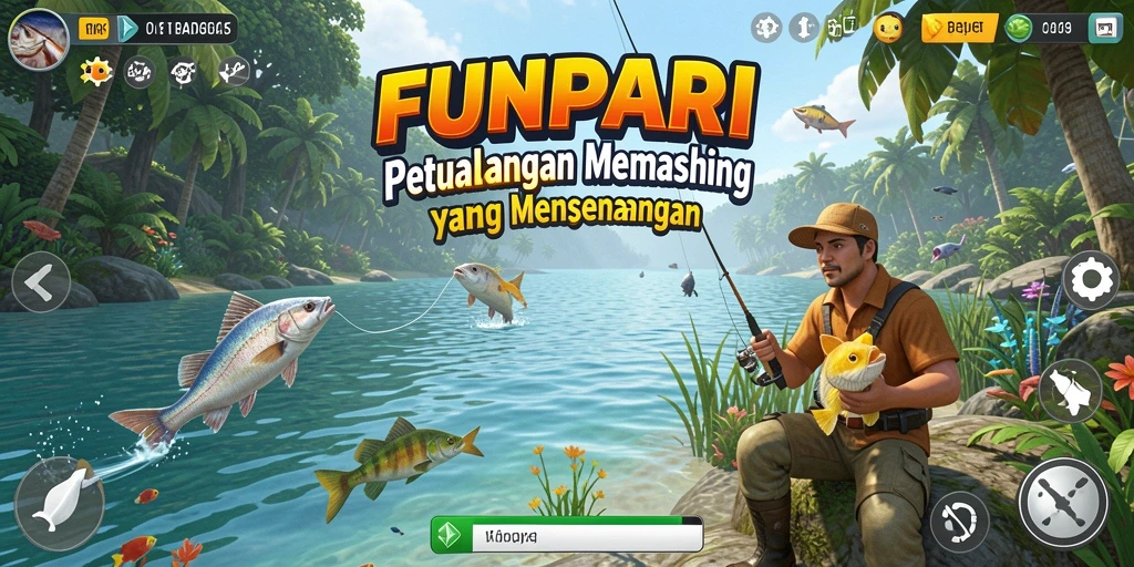 Gameplay Fishing yang seru dan menyenangkan di FUNPARI.
