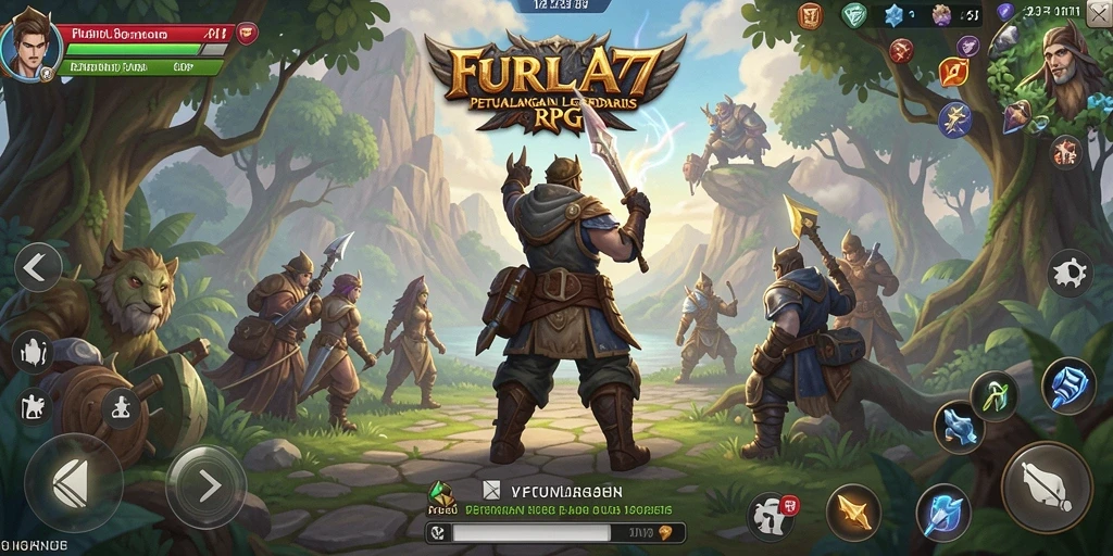 Tampilan gameplay FURLA77 dengan petualangan mendebarkan dalam RPG.