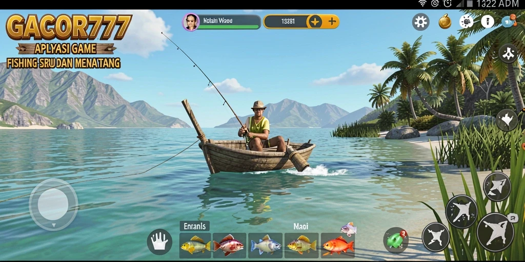 Tampilan menarik dari gameplay GACOR777 saat memancing ikan.