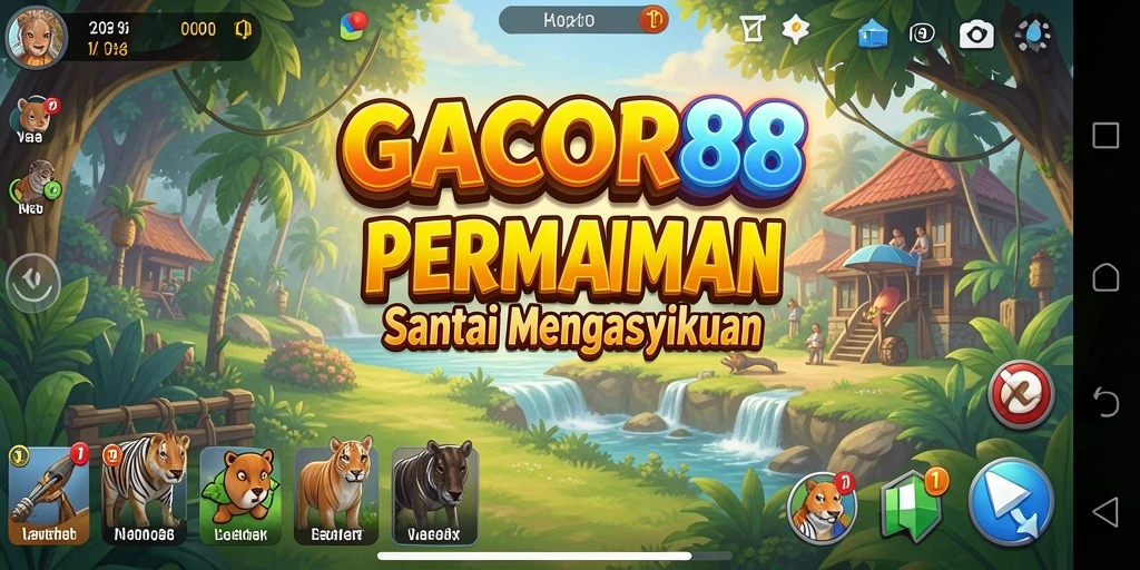 Tampilan gameplay GACOR88 yang ceria dan menyenangkan.