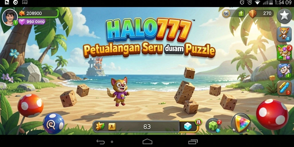Tangkapan layar menunjukkan gameplay seru HALO777 dengan puzzle menantang.