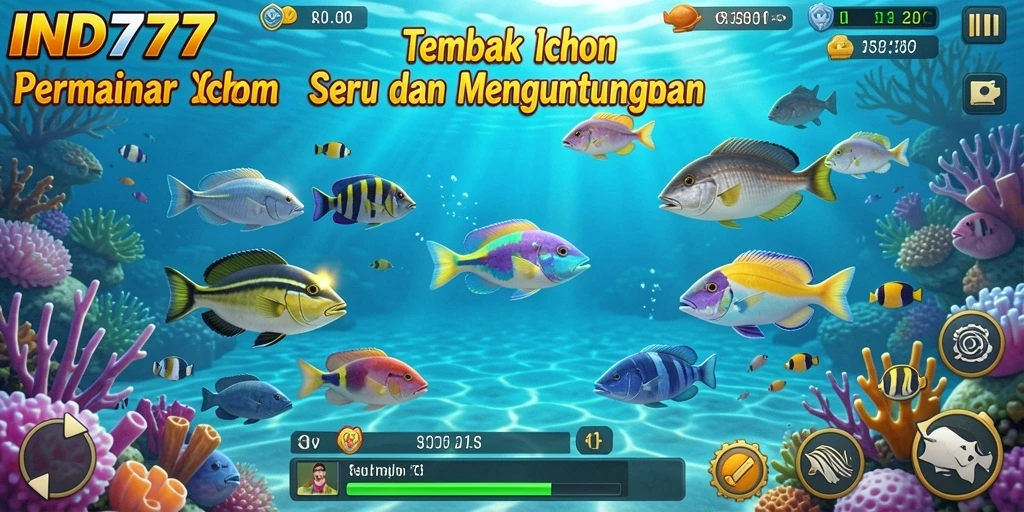 Tampilan screenshot gameplay Tembak Ikan yang seru.
