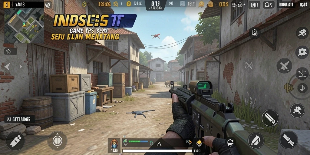 Screenshot gameplay INDSLOT dengan aksi tembak-menembak yang intens.