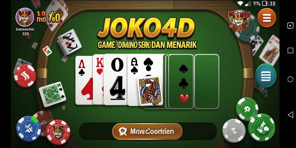 Tampilan gameplay JOKO4D dengan suasana domino yang seru.