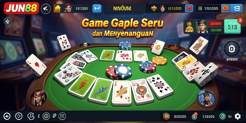 Screenshot gameplay JUN88 menampilkan suasana seru bermain Gaple.