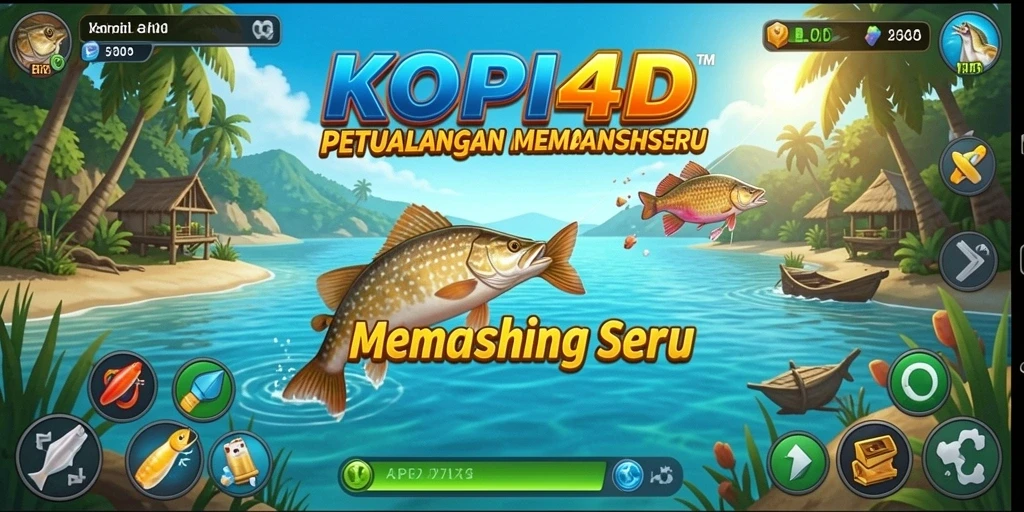 Screenshot gameplay KOPI4D yang menampilkan pengalaman memancing seru.
