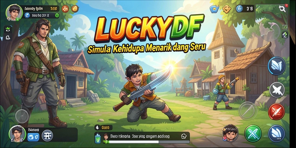 Screenshot utama LUCKYDF menampilkan pengalaman gameplay yang mendalam dan interaktif.