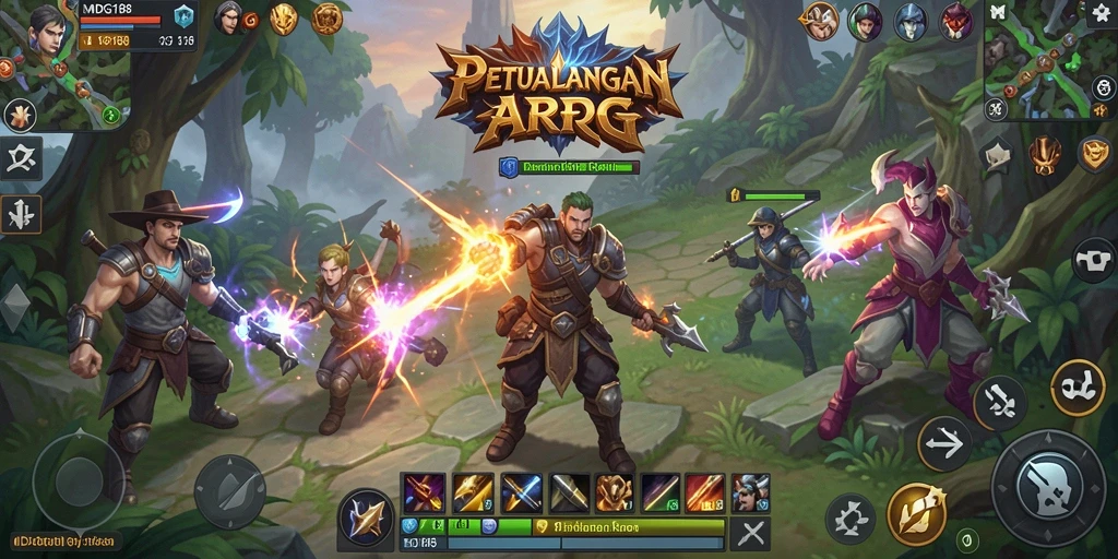 Screenshot gameplay MDG188 menampilkan aksi pertempuran seru di dunia ARPG.