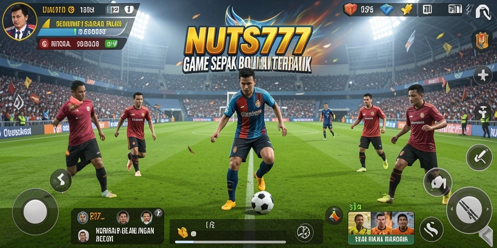 Tampilan gameplay menarik dari NUTS777 yang menawarkan aksi sepak bola seru.