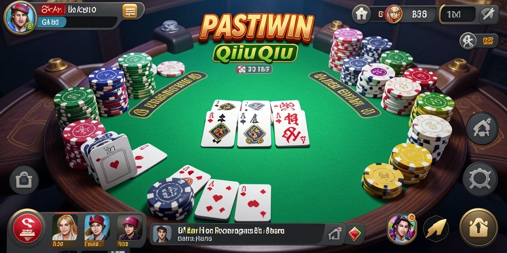 Tampilan gameplay seru dalam PASTIWIN untuk permainan QiuQiu.