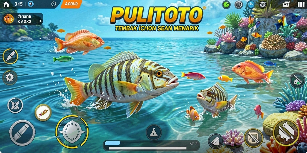 Tampilan menarik permainan Tembak Ikan PULITOTO.
