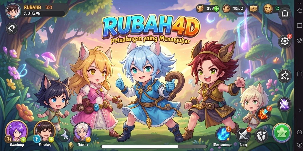 Tampilan gameplay seru dalam RUBAH4D dengan karakter Anime unik.
