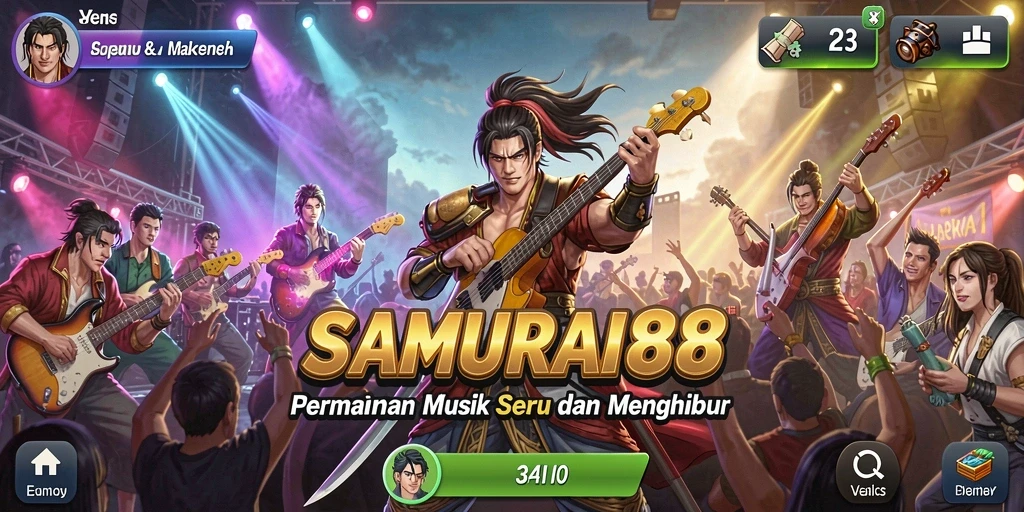 Tampilan gameplay menarik dari SAMURAI88 dengan berbagai lagu.