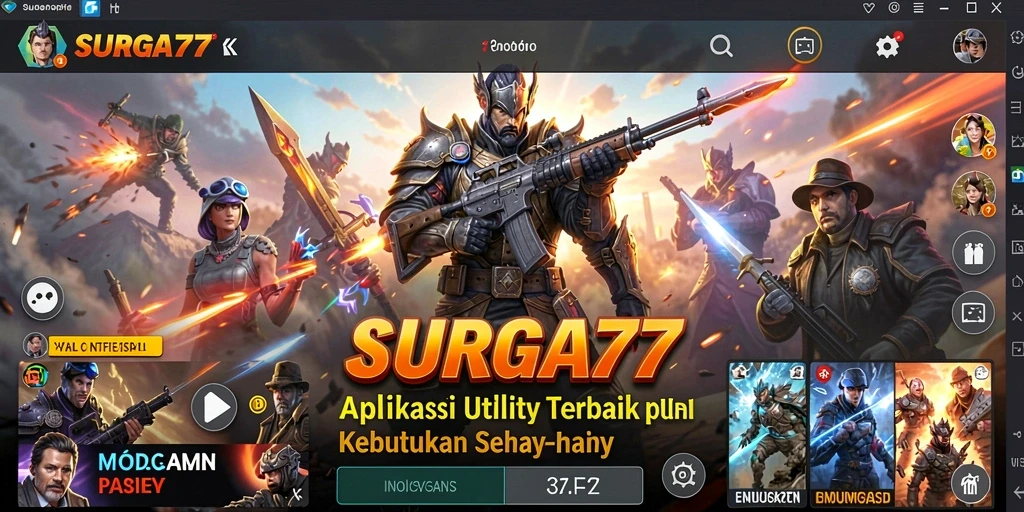Tampilan antarmuka sederhana dan fungsional dari SURGA77.