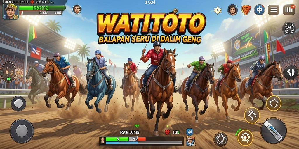 Screenshot gameplay WATITOTO dengan mobil balap melaju kencang.