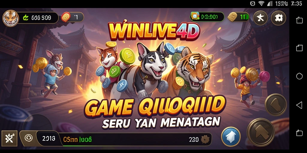 Tampilan gameplay QiuQiu yang seru di WINLIVE4D.