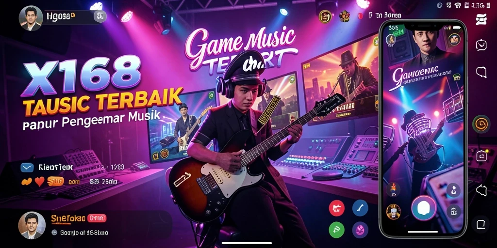 Tampilan gameplay X168 dengan berbagai lagu dan antarmuka menarik.